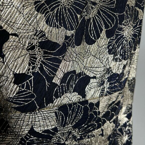 Betsy & Adam GWEN" LONG ONE SHOULDER WRAP FOIL FLOWER DRESS PETITE  NWT - Picture 8 of 9